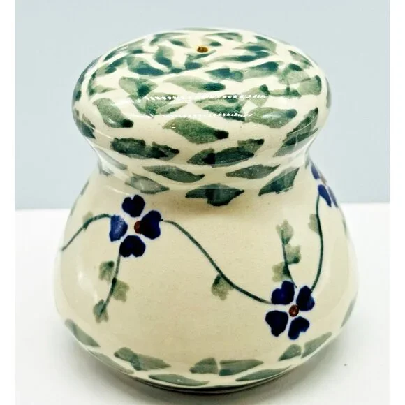 Polish Pottery Boleslawiec Salt or Pepper Shaker Replacement Blue Flowers READ - Picture 2 of 6